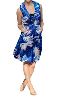 Samuel Dong - Double Wired Collar Cross Tie Bubble Dress