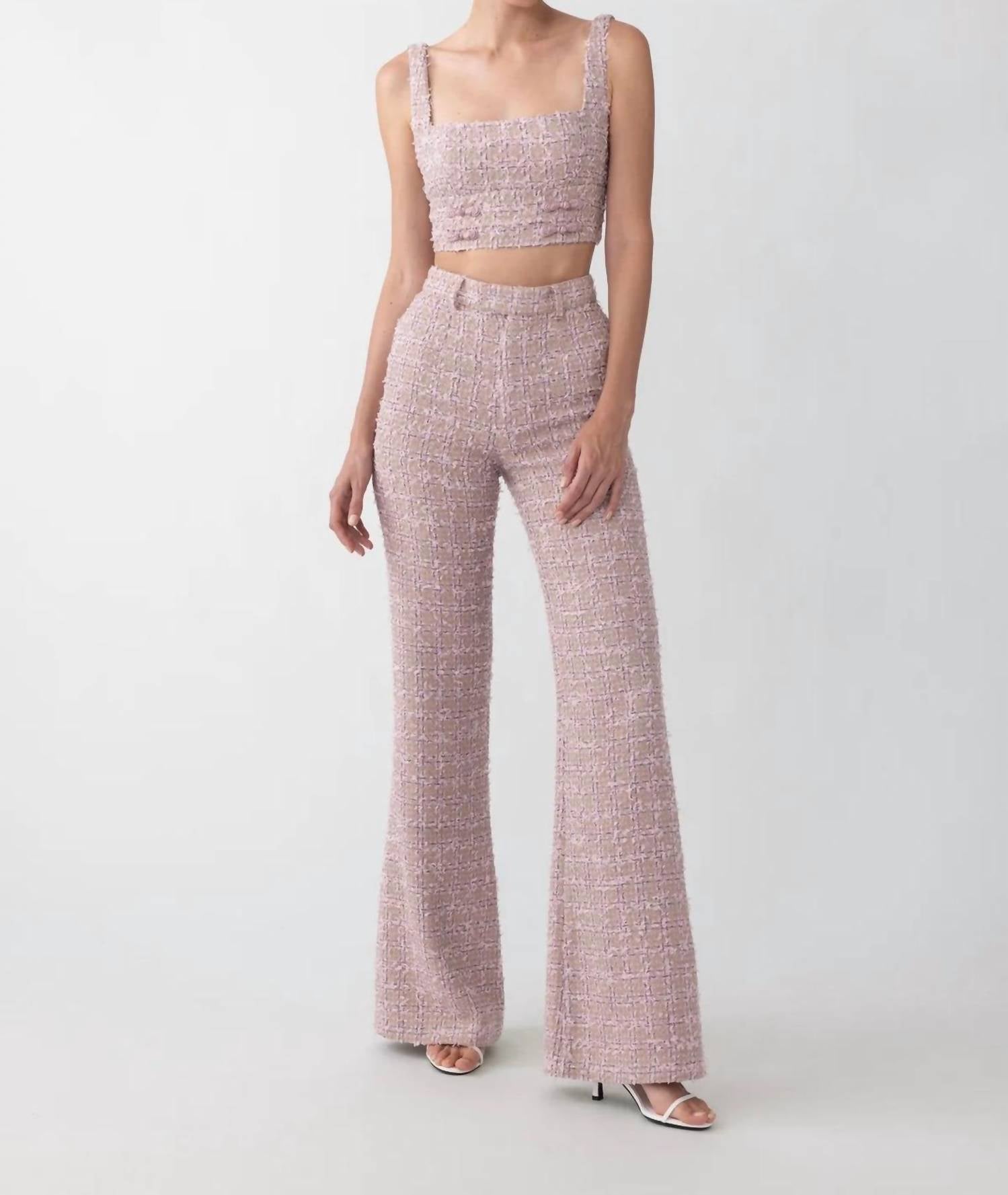 SAU LEE Tweed Sleeveless Top in lilac - women's shirt