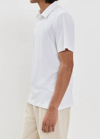 onia Sun Stretch Jersey Polo Shirt in white - men's shirt - alternate view