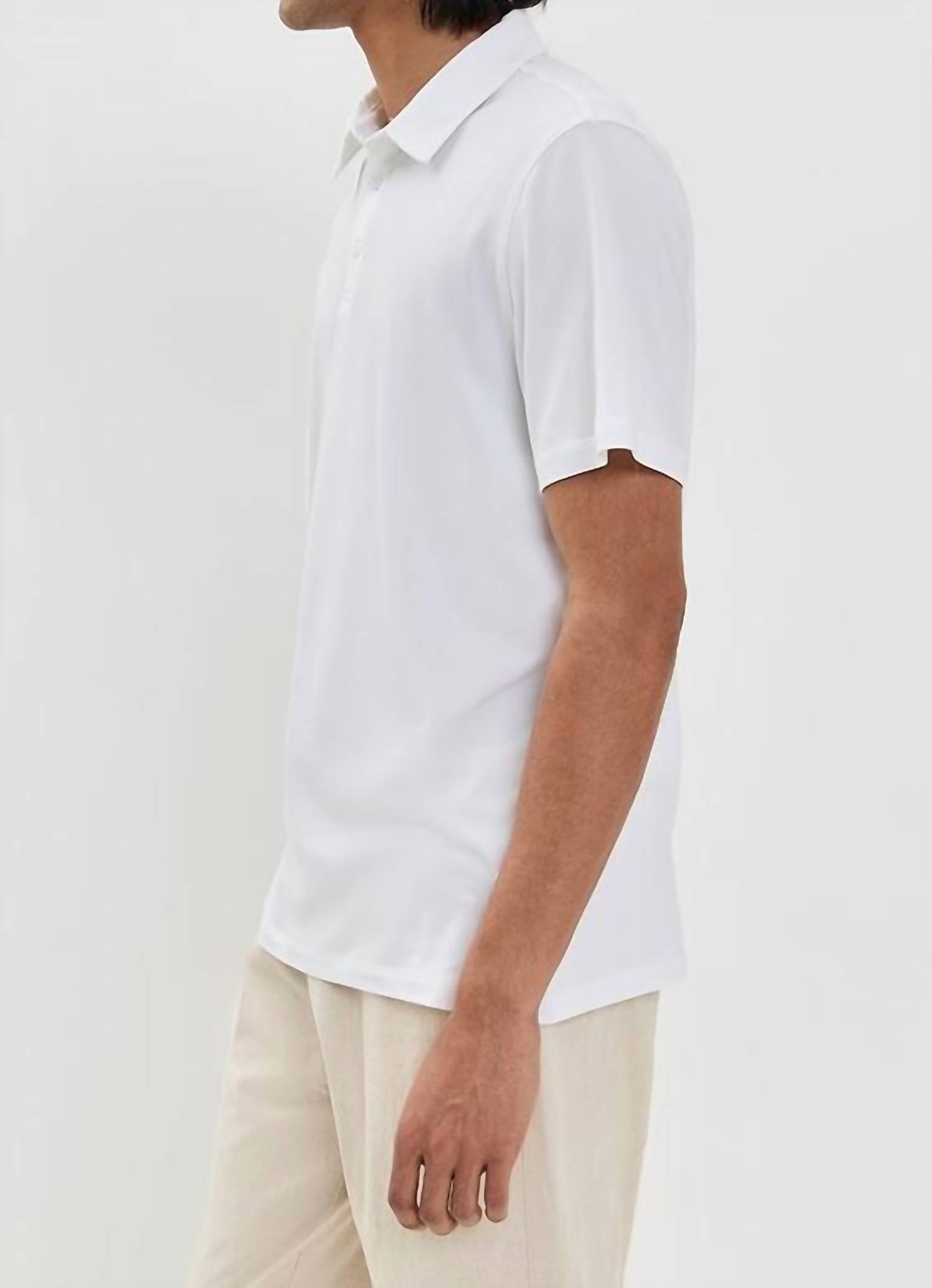 onia Sun Stretch Jersey Polo Shirt in white - men's shirt - alternate view