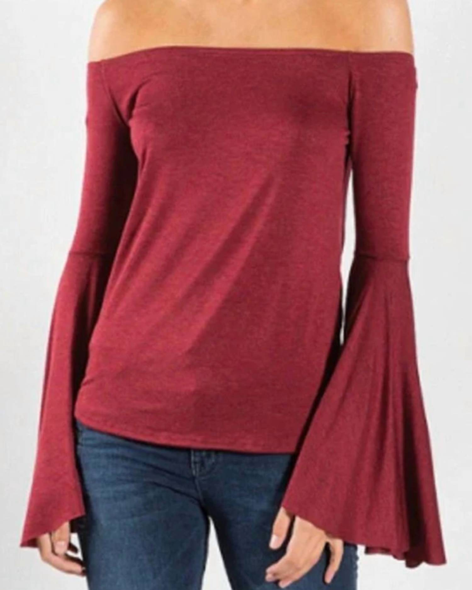 Elan - Off Shoulder Top With Bell Sleeves