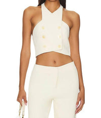 Rosetta Getty - Button Halter Top