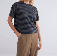 Summum - Lurex Stripe Short Sleeve Top