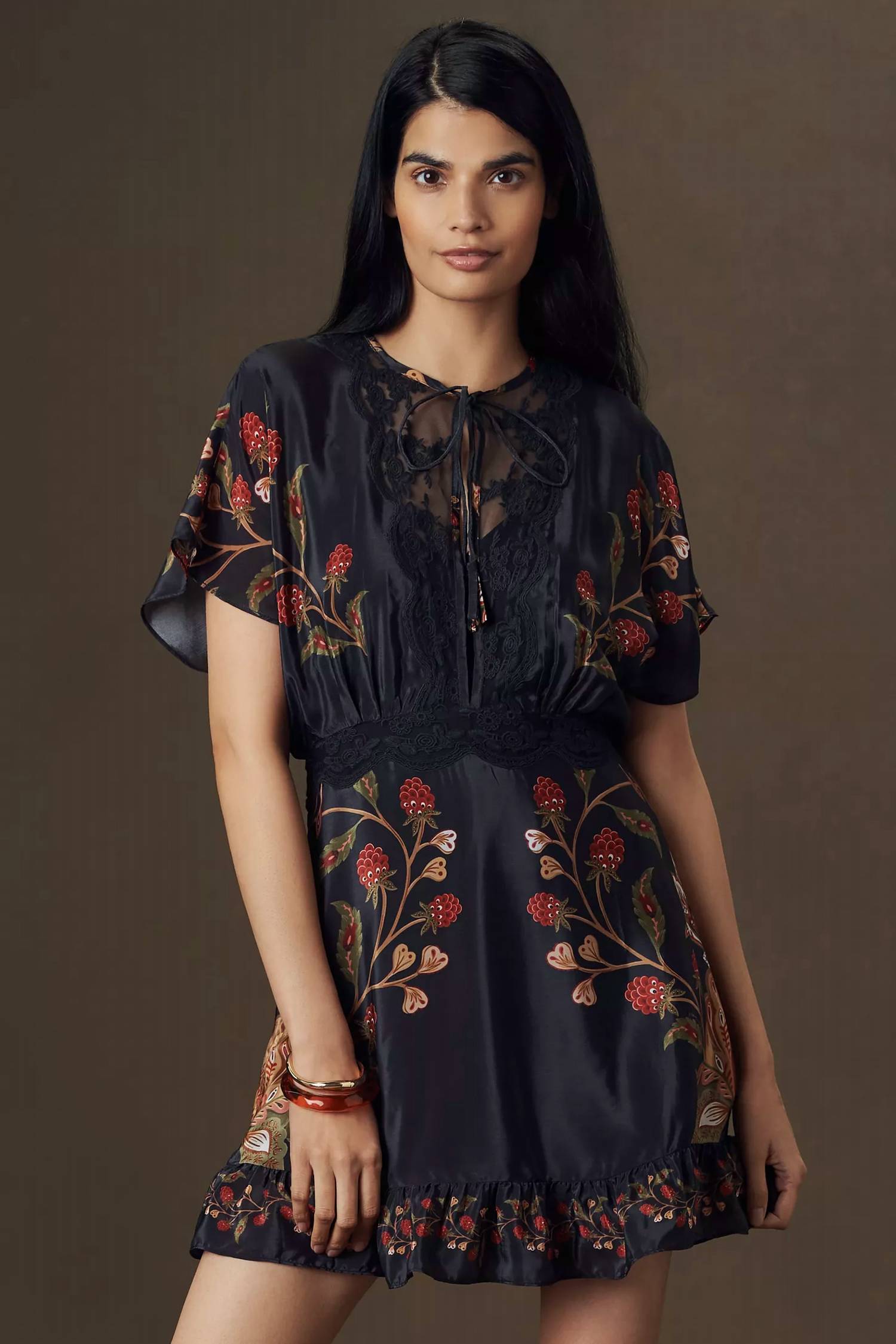 Farm Rio - BERRY GARDEN MINI DRESS