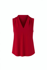 Iris Setlakwe - Women's Matte Jersey Sleeveless Pleated V-neck Top