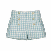 Abel & Lula - Girl's Plaid Shorts With Heart Buttons