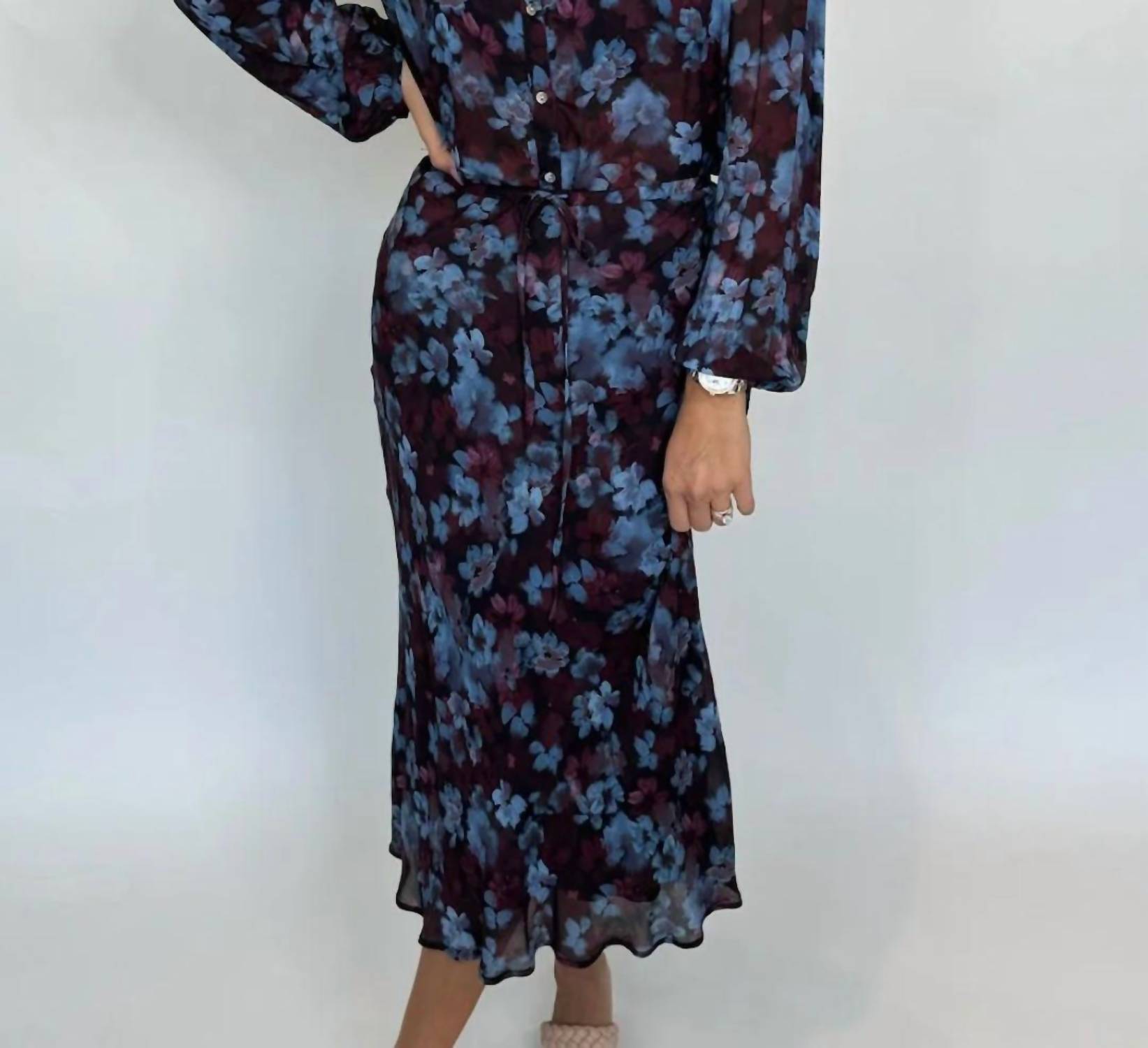 Bella Dahl Women's Shirred Neck Blouse in berry bloom - women's dress