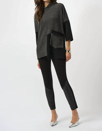 Joseph Ribkoff - Textured Three Quarter Sleeve Boxy Top