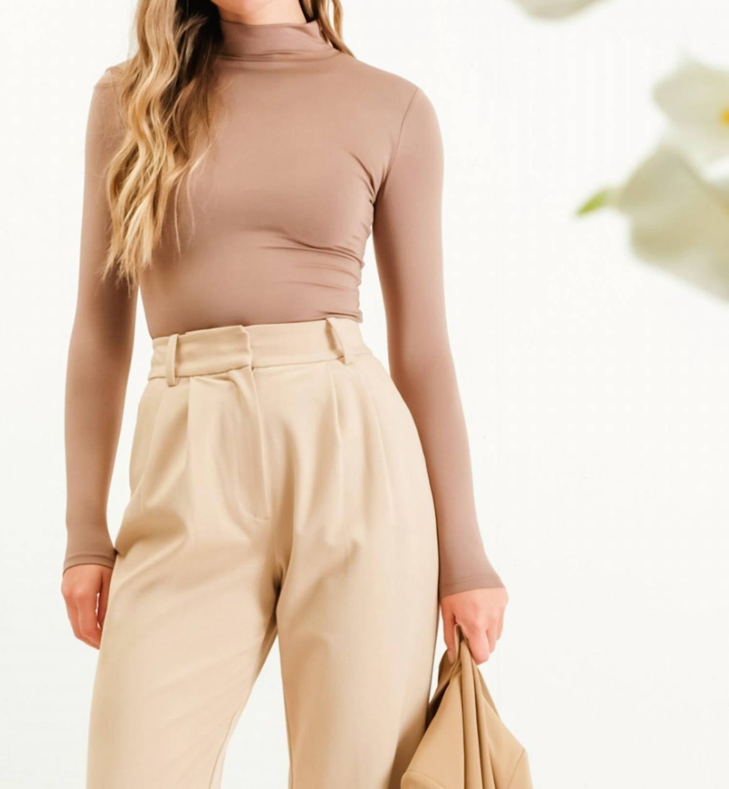 The Workshop - Basics Long Sleeve Mock Neck Top