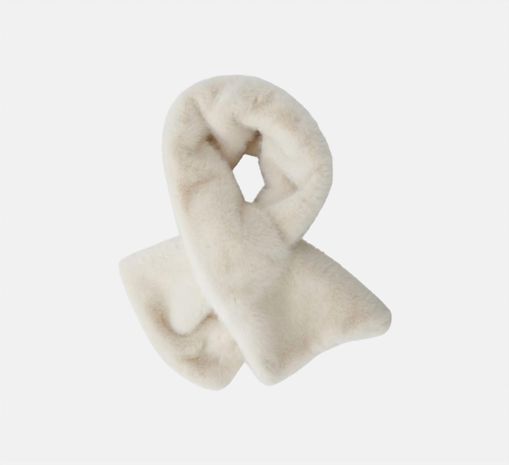 Oui Faux Fur Stole in whitecap grey - women's scarf