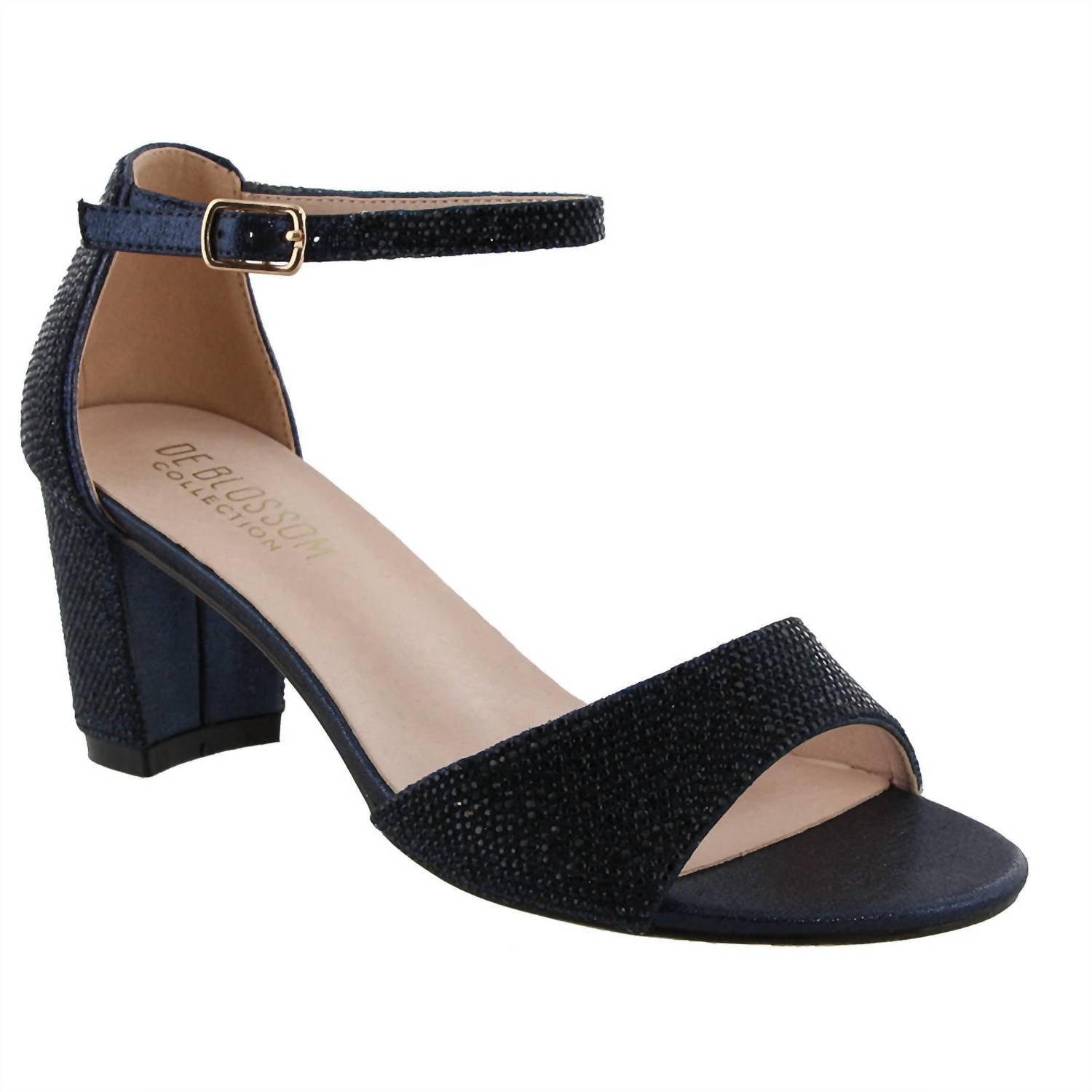 Blossom Footwear - Shimmer Low Block Heel