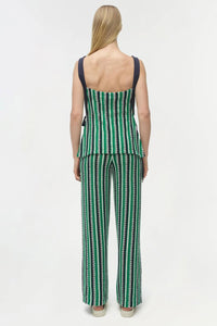 JONATHAN SIMKHAI Melville Knit Top in kelly green stripe - women's tank top - alternate view