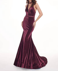 Rachel Allan - Metallic Jersey Mermaid Gown