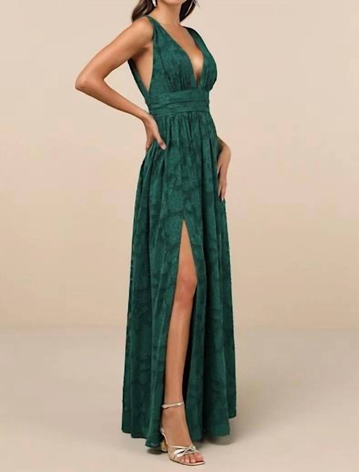 Lulus - Sweet Sophistication Burnout Floral Maxi Dress