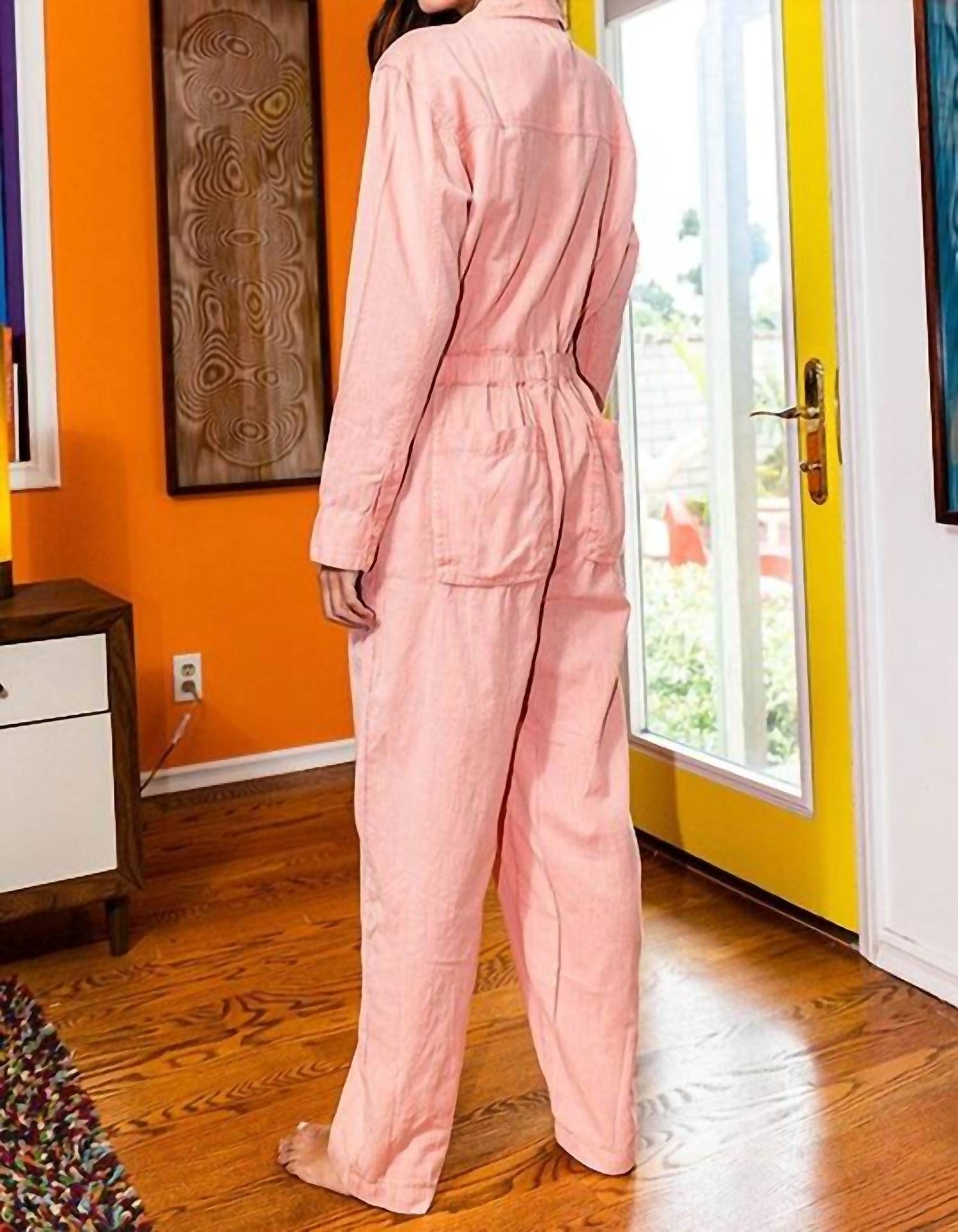 Bucketlist - LINEN BUTTON UP JUMPSUIT