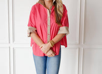 Caryn Lawn Abby Swing Top in rose khaki - women's shirt