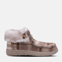 Lamo Women's Cassidy Winter Shoe in chestnut plaid - women's shoe