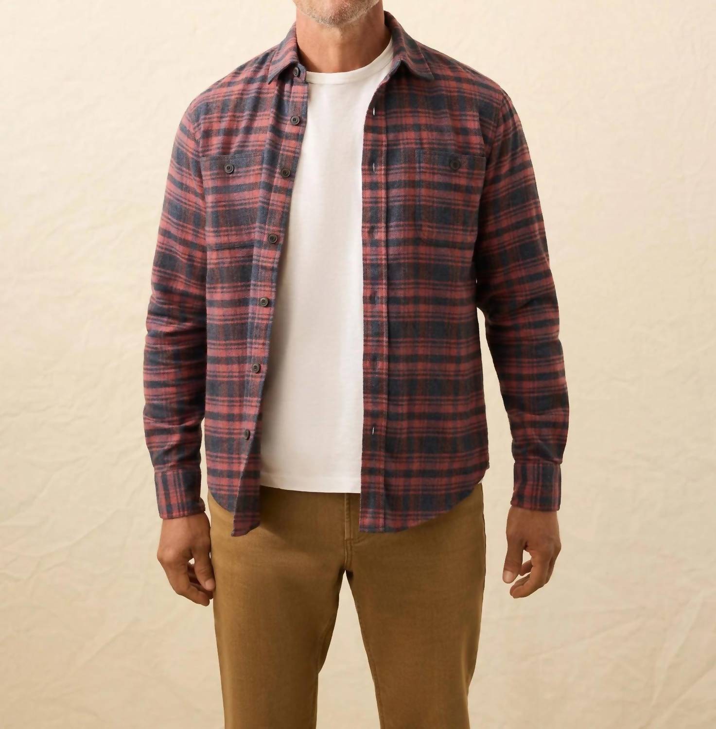 Faherty Heirloom Portuguese Flannel Shirt in porto covo plaid - men's long sleeve top