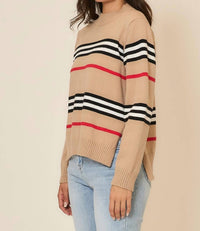 Cozy Co. - Striped Knit Sweater Top