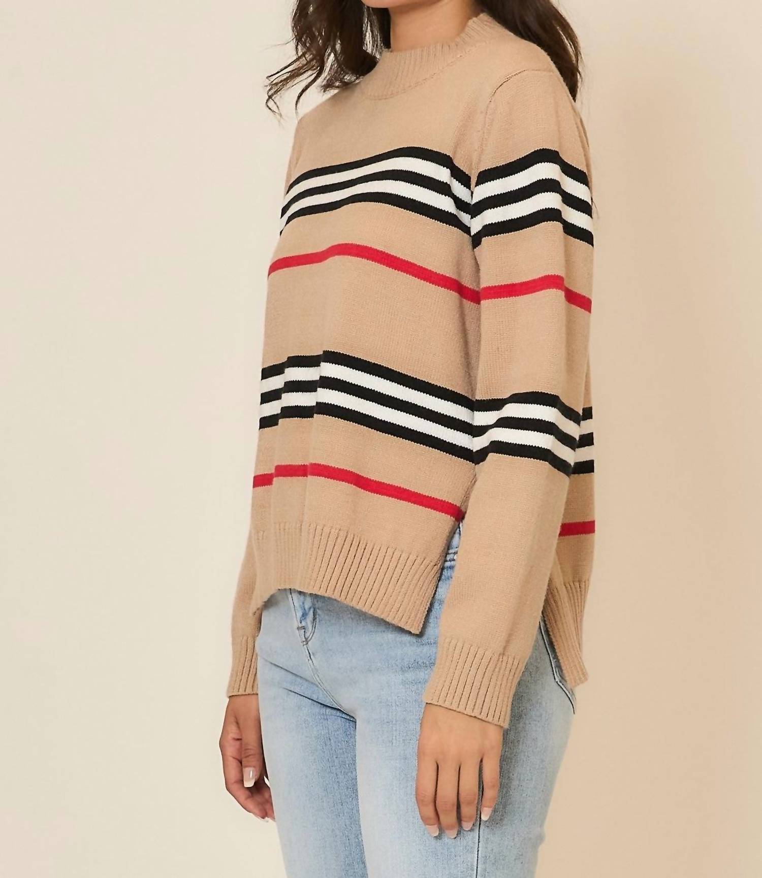 Cozy Co. - Striped Knit Sweater Top