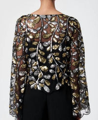 Trina Turk Femmess Sparkle Top in black gold silver sparkle - women's blouse - detail view