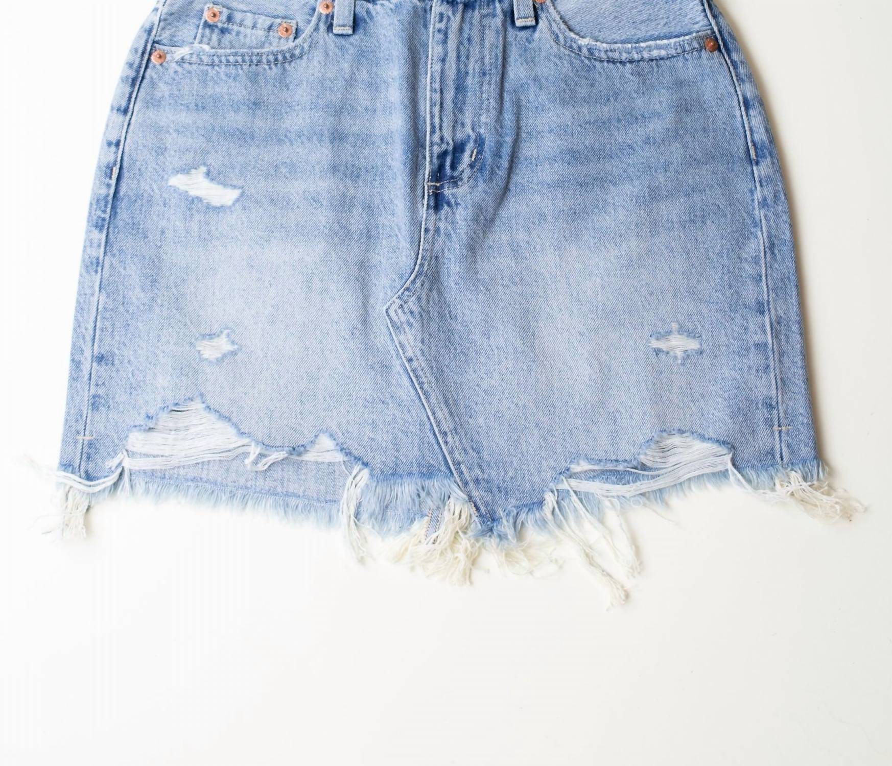PISTOLA Rumi Mini Skirt in dolores park distressed - women's skirt - detail view
