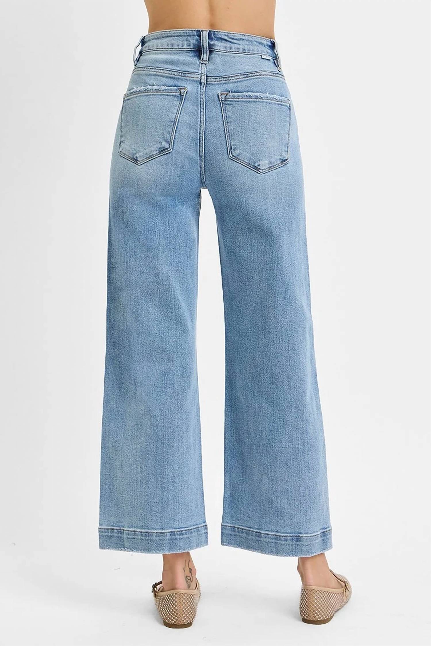 Risen - Front Seam Wide Leg Jeans