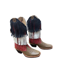 TWISTED X Women's Fringe Boots in red white - women's shoe
