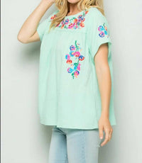 See And Be Seen - On The Border Embroidered Top
