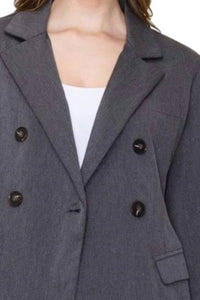 STACCATO Tailored Loose Fit Lined Blazer in charcoal - women's jacket - alternate view