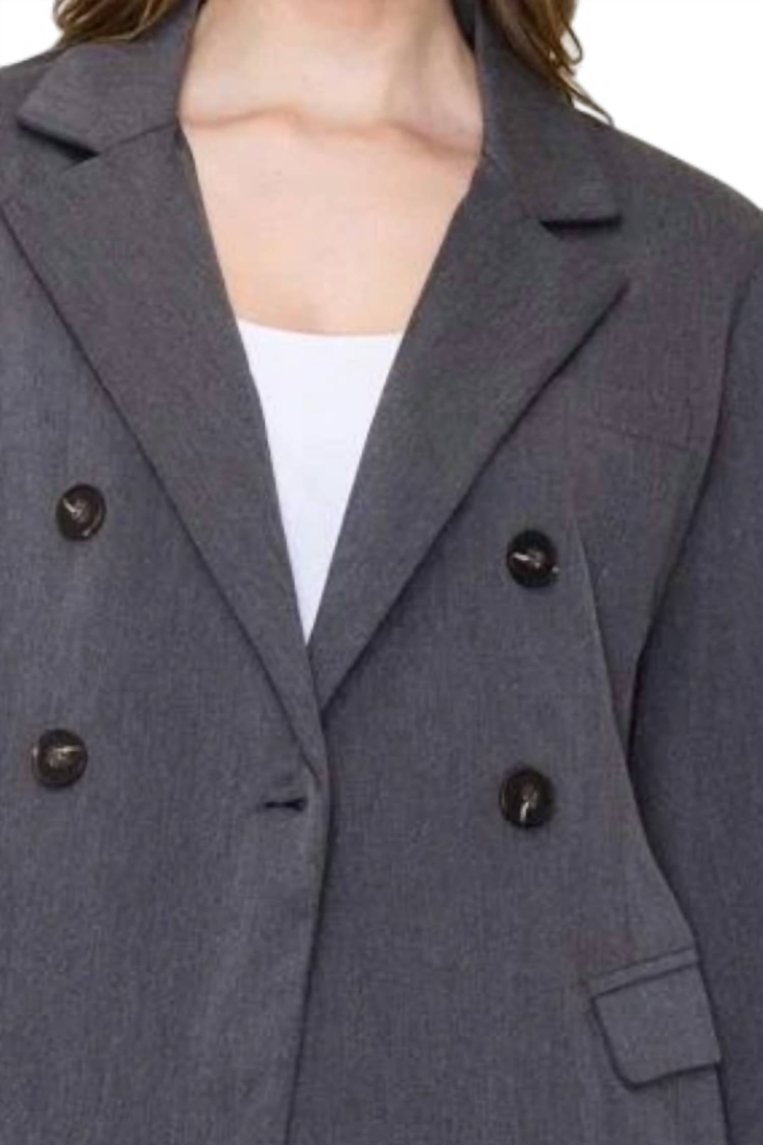 STACCATO Tailored Loose Fit Lined Blazer in charcoal - women's jacket - alternate view