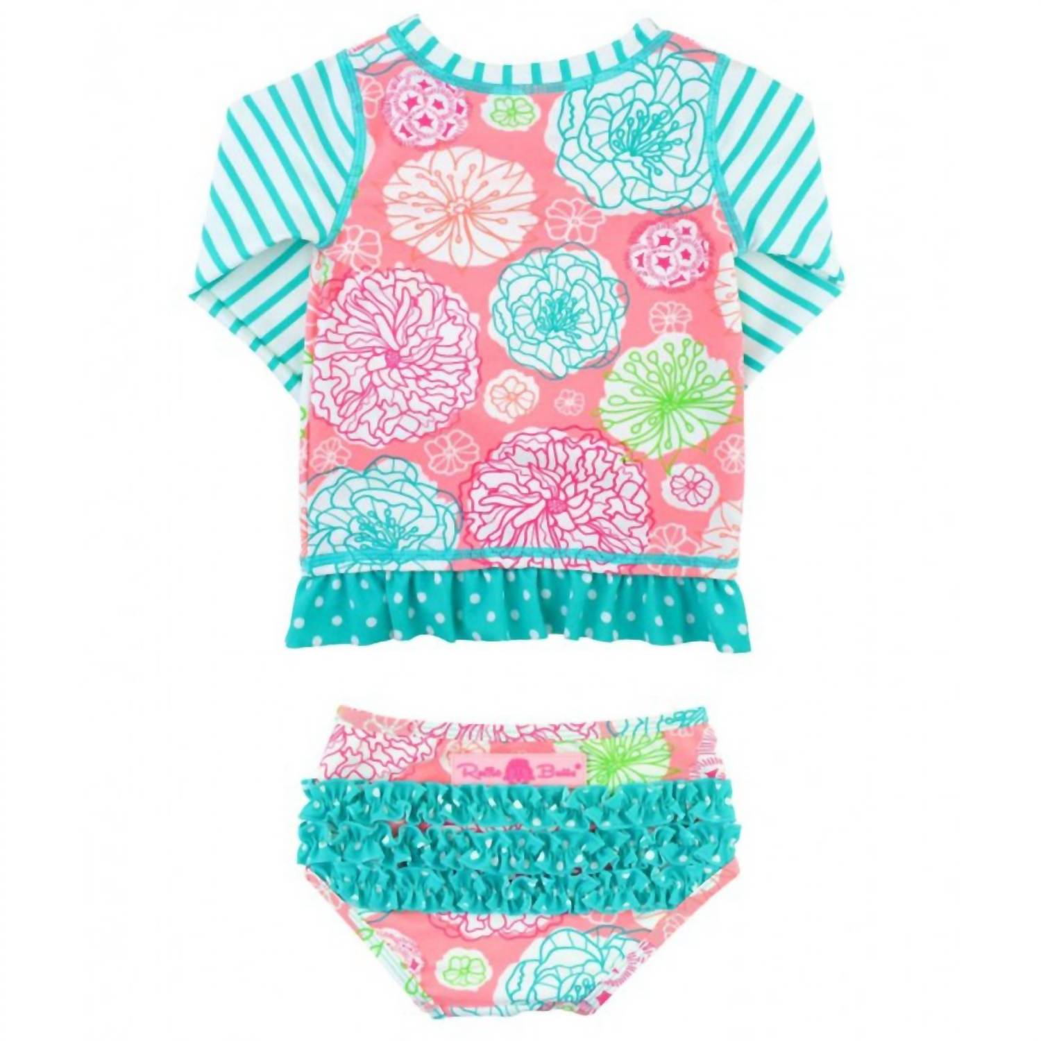 Rufflebutts - Girls' Tropical Garden Two-Piece Rash Guard Swim Suit