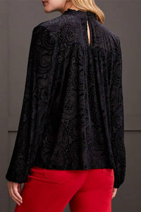 Tribal - Velvet Flare Top With Ruffle