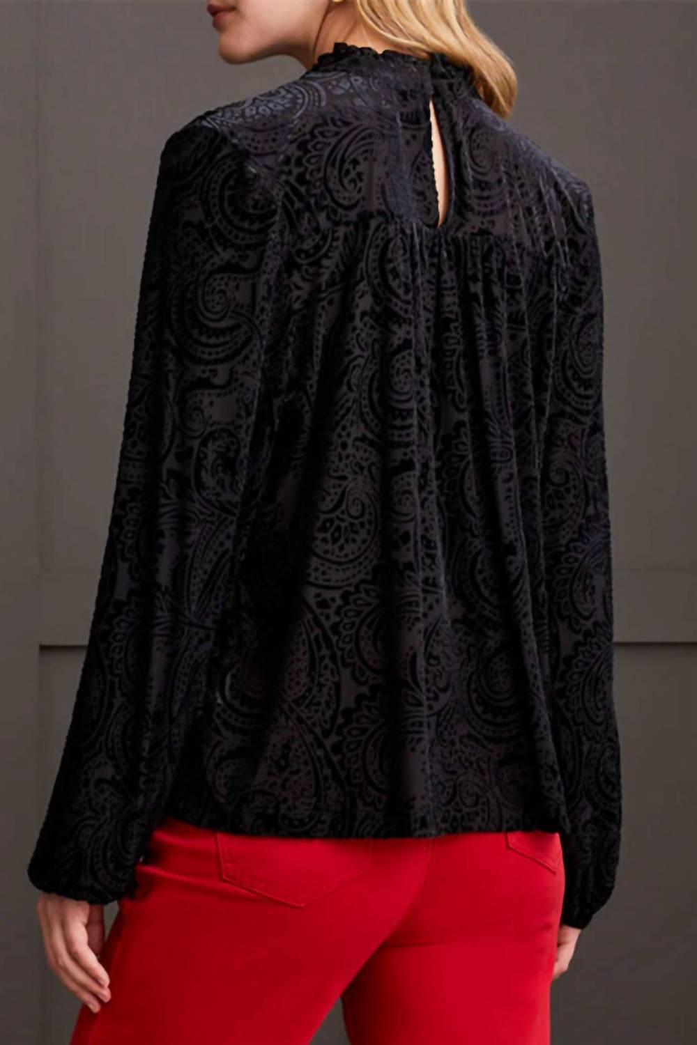 Tribal - Velvet Flare Top With Ruffle