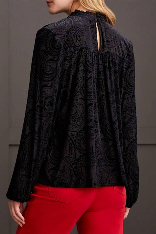 Tribal - Velvet Flare Top With Ruffle