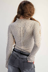Easel - Floral Printed Thermal Fitted Top