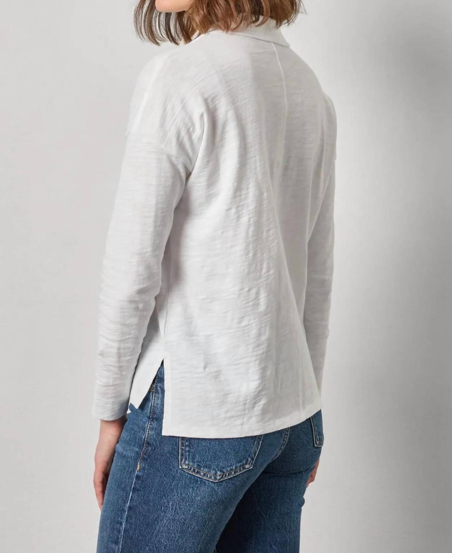 Lilla P - Easy Collared Split Neck Top