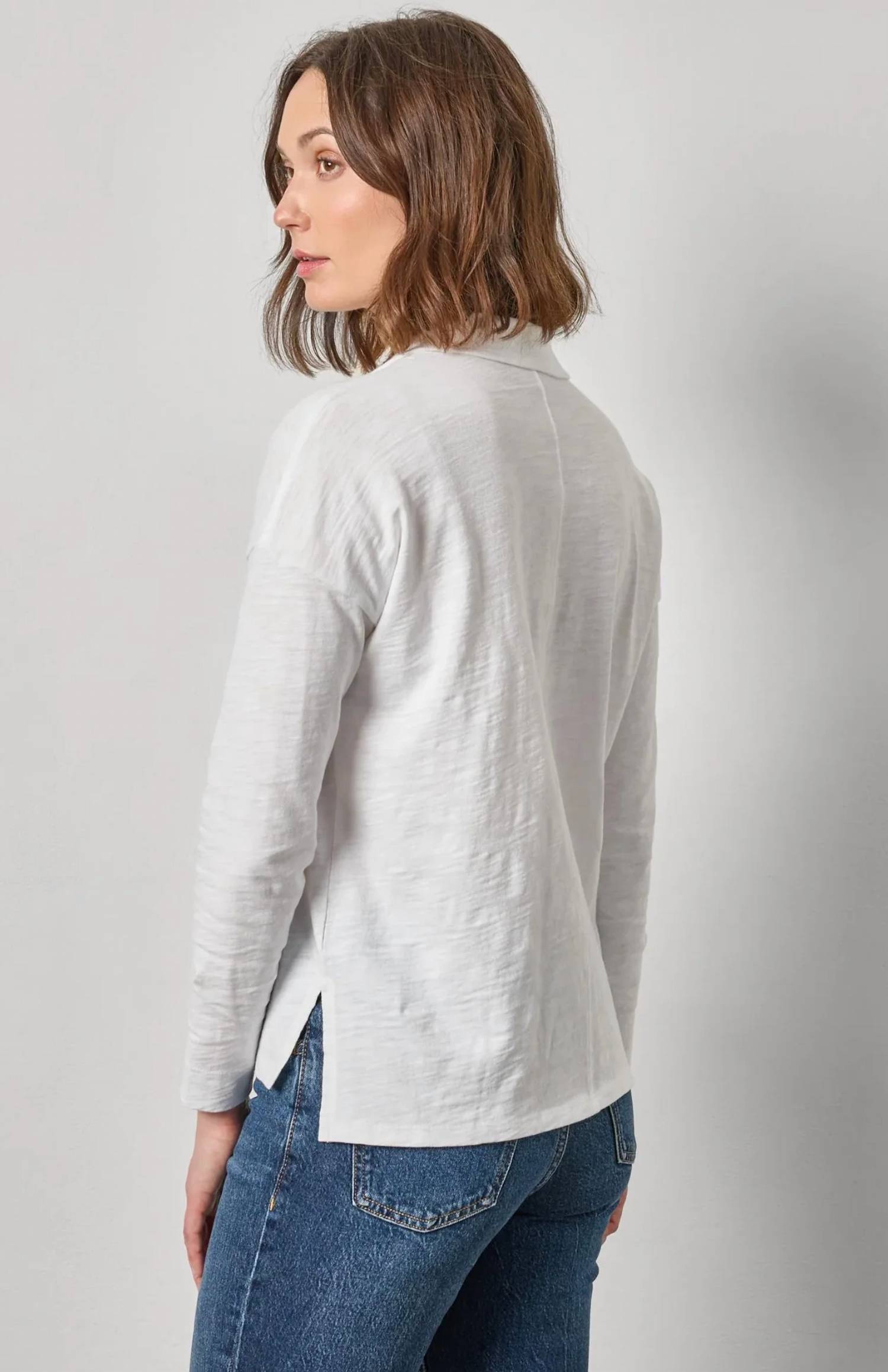 Lilla P - Easy Collared Split Neck Top