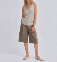 SAYAKA DAVIS Linen Knit Tank Top in sand - women's tank top - view 5