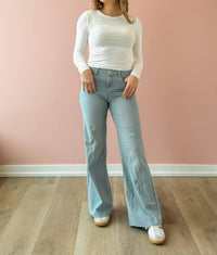 Dear John Denim - Fiona Striped Wide Leg Jeans