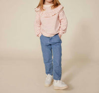 Petit Bateau - Girl's Striped Sweatshirt With Ruffles