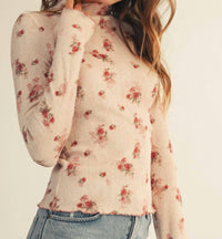 Lovlov - Soft Floral Thumbhole Top