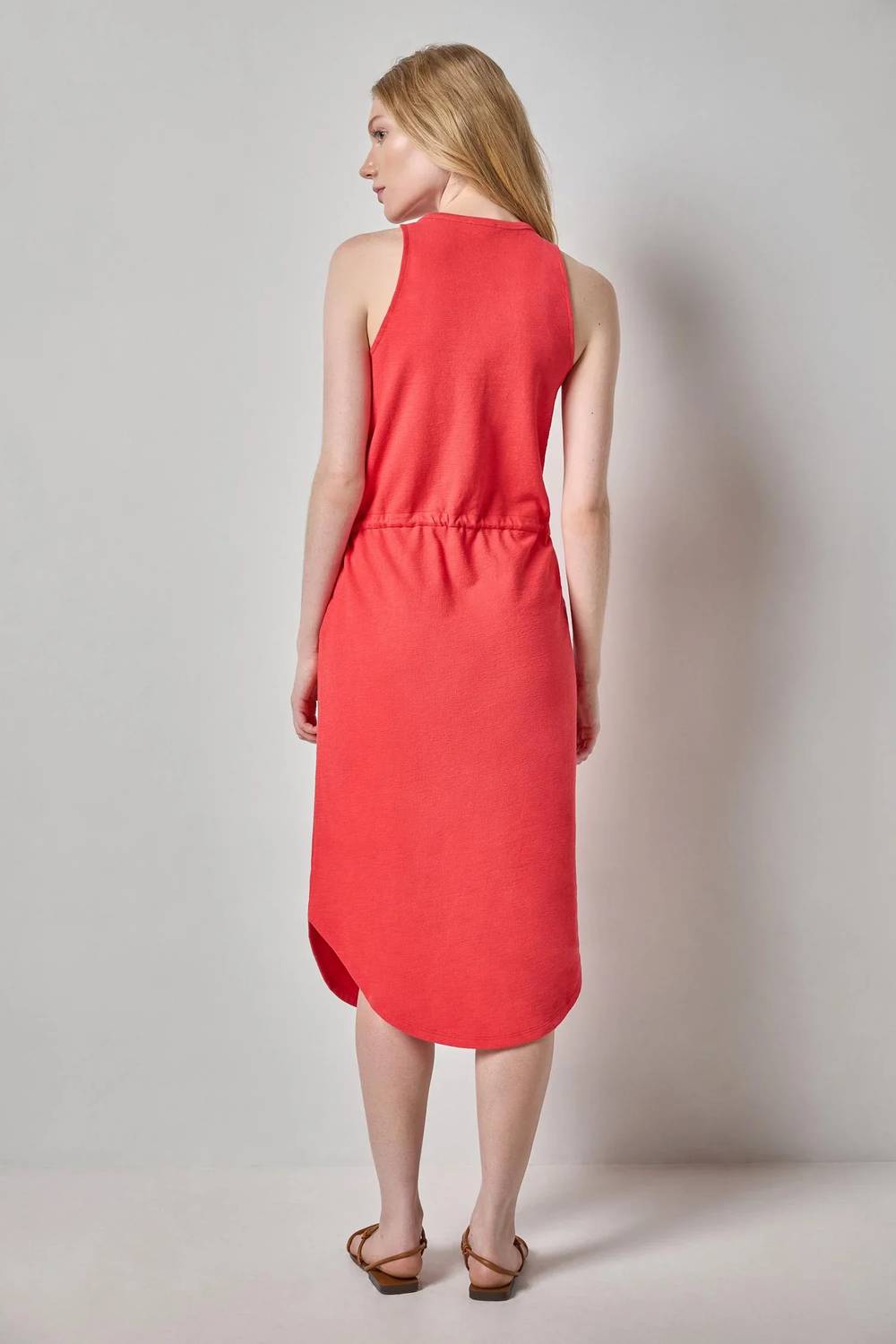Lilla P - Textured Terry Shirttail Midi Dress