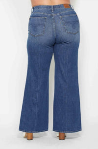 Judy Blue - Women's Chrissa Tummy Control Retro Wide Leg Jeans