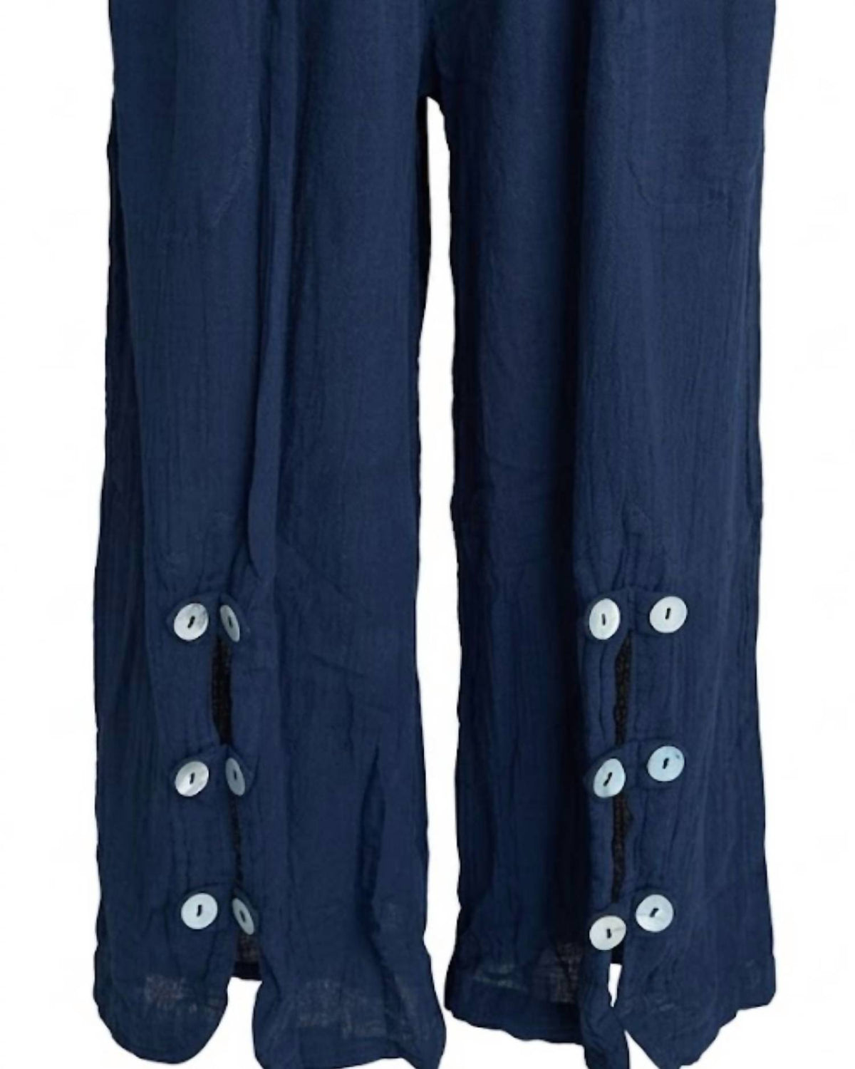 Oh My Gauze! Women's Dotty Wide Leg Pant in sapphire - women's pants - detail view