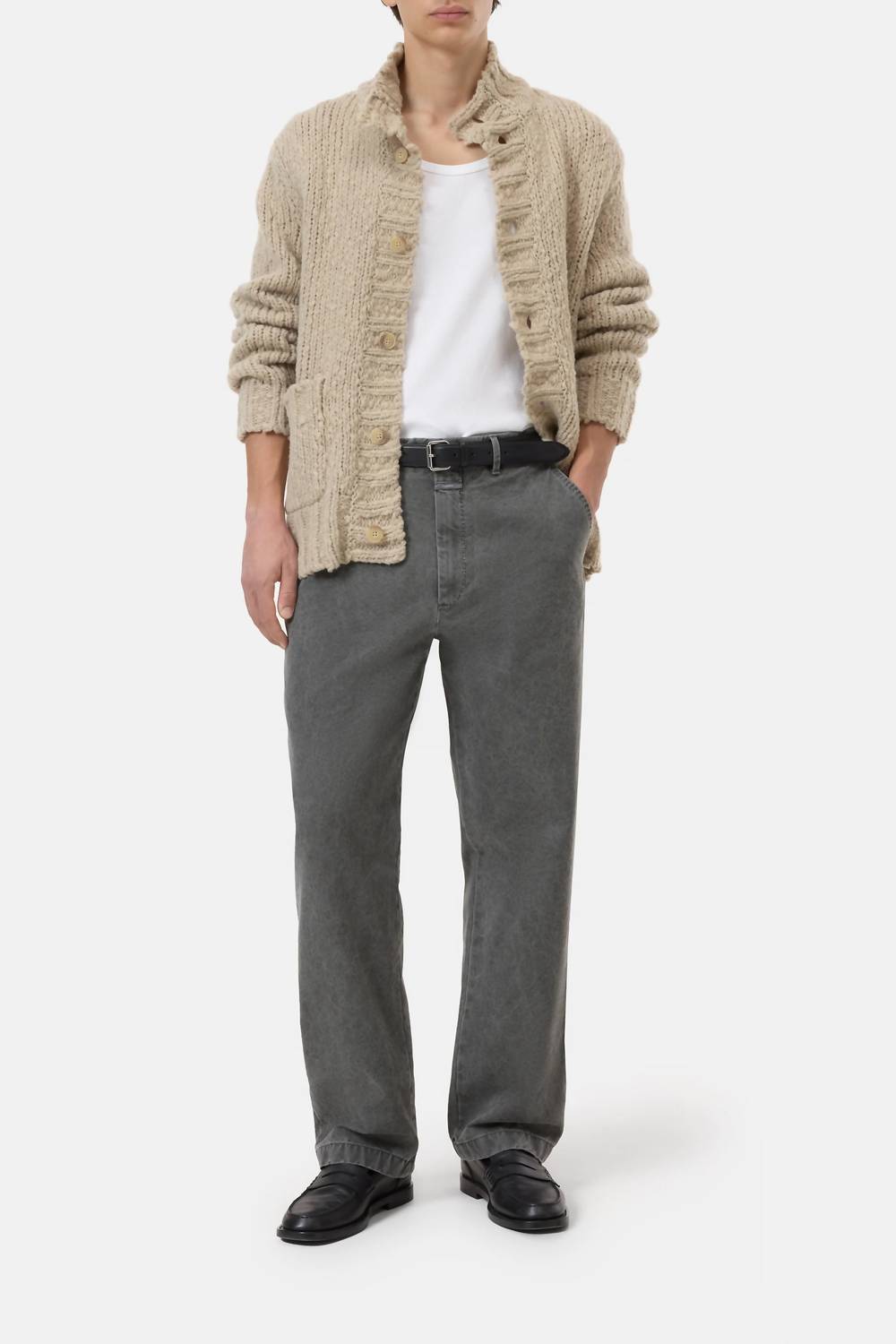 CLOSED Turtleneck Cardigan in silt grey - men's sweater - view 4