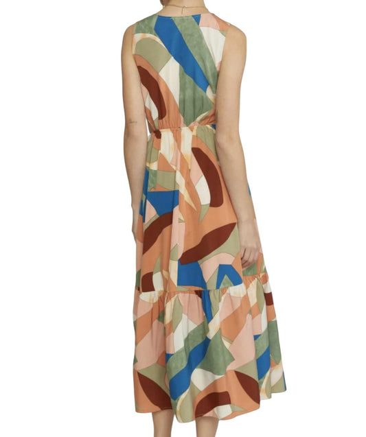 Entro - Geometric Cut Out Midi Dress
