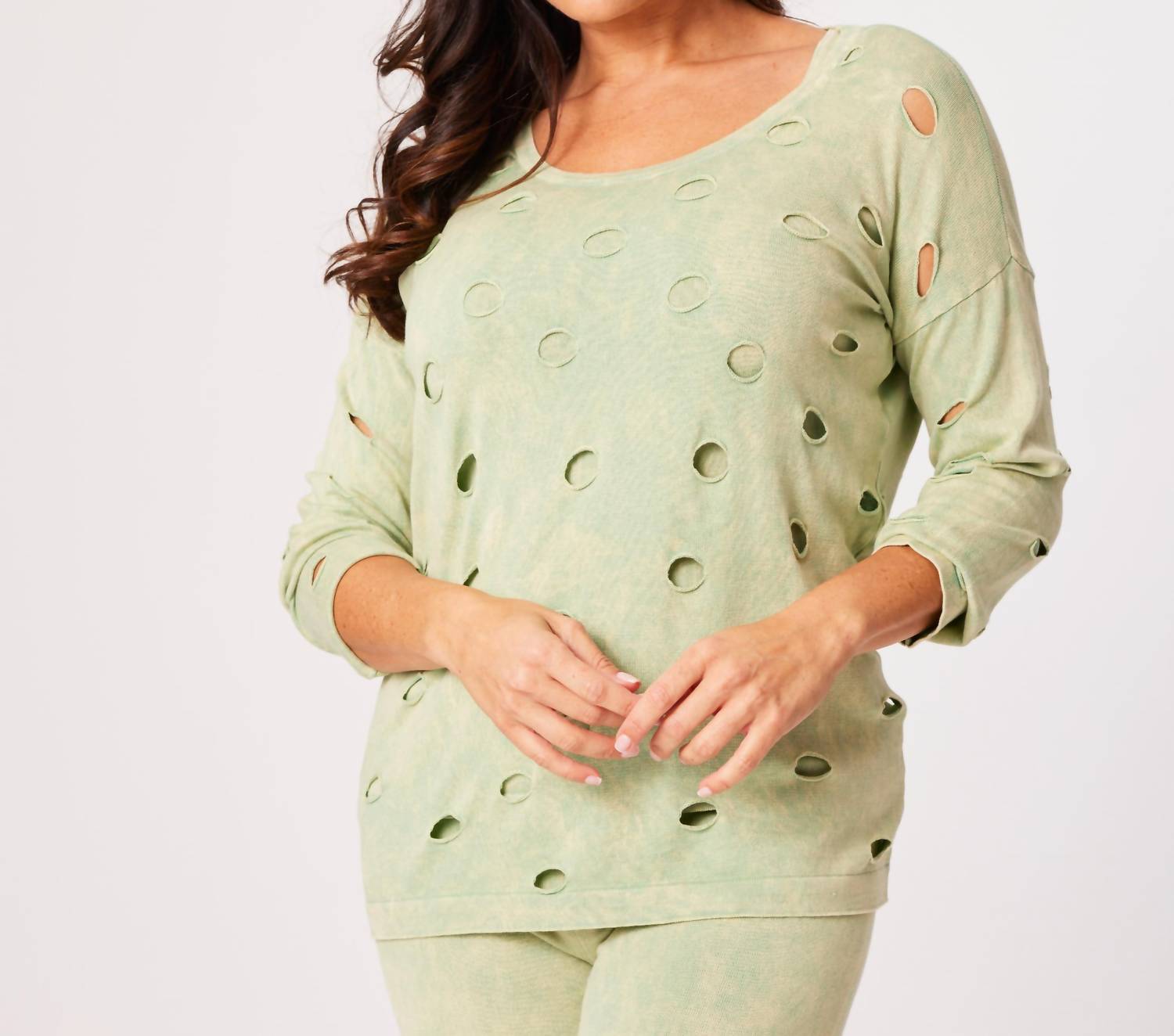 Angel Apparel - Cutwork Scoop Top