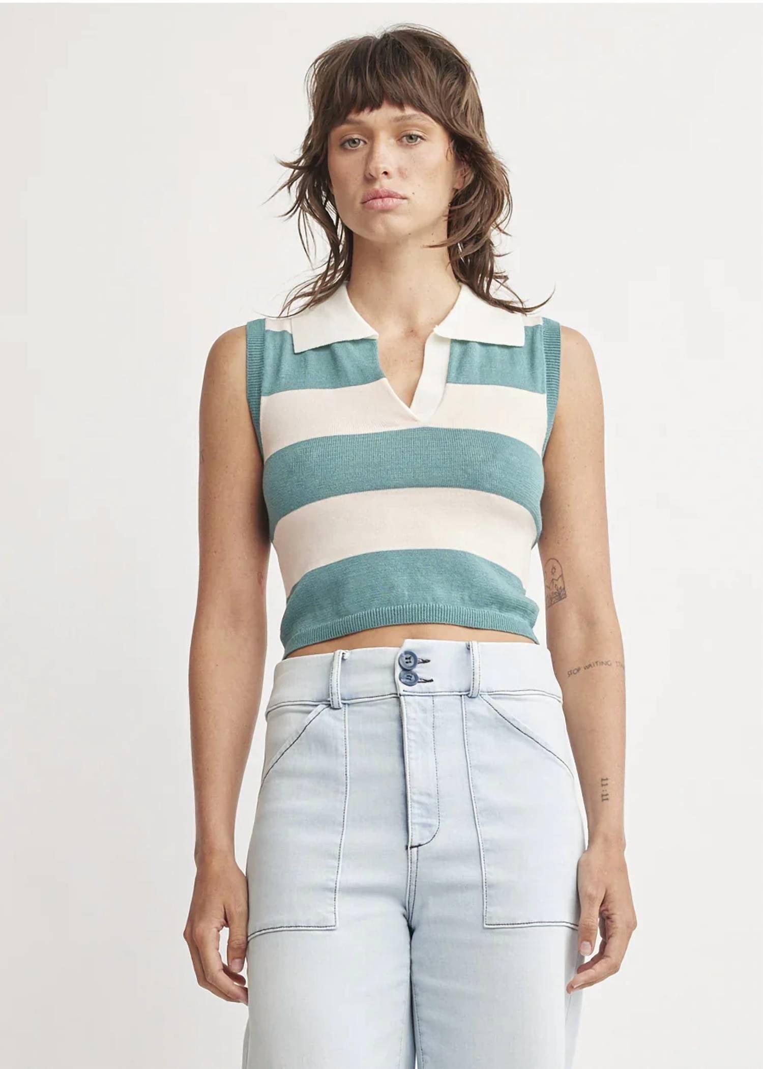 Self Contrast - Waverly Collar Top