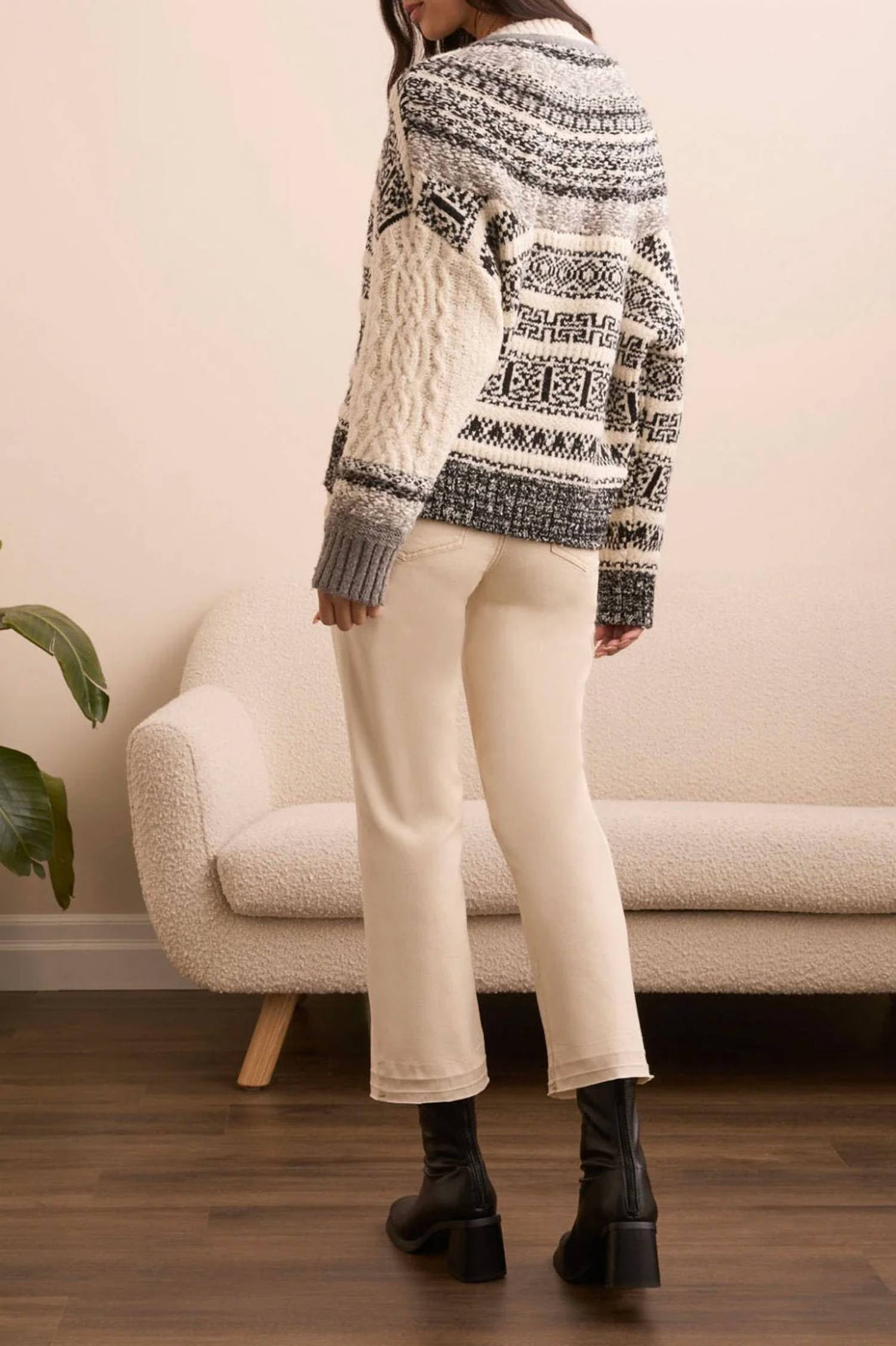 Tribal - Button Front Multi Stitch Cardigan Sweater